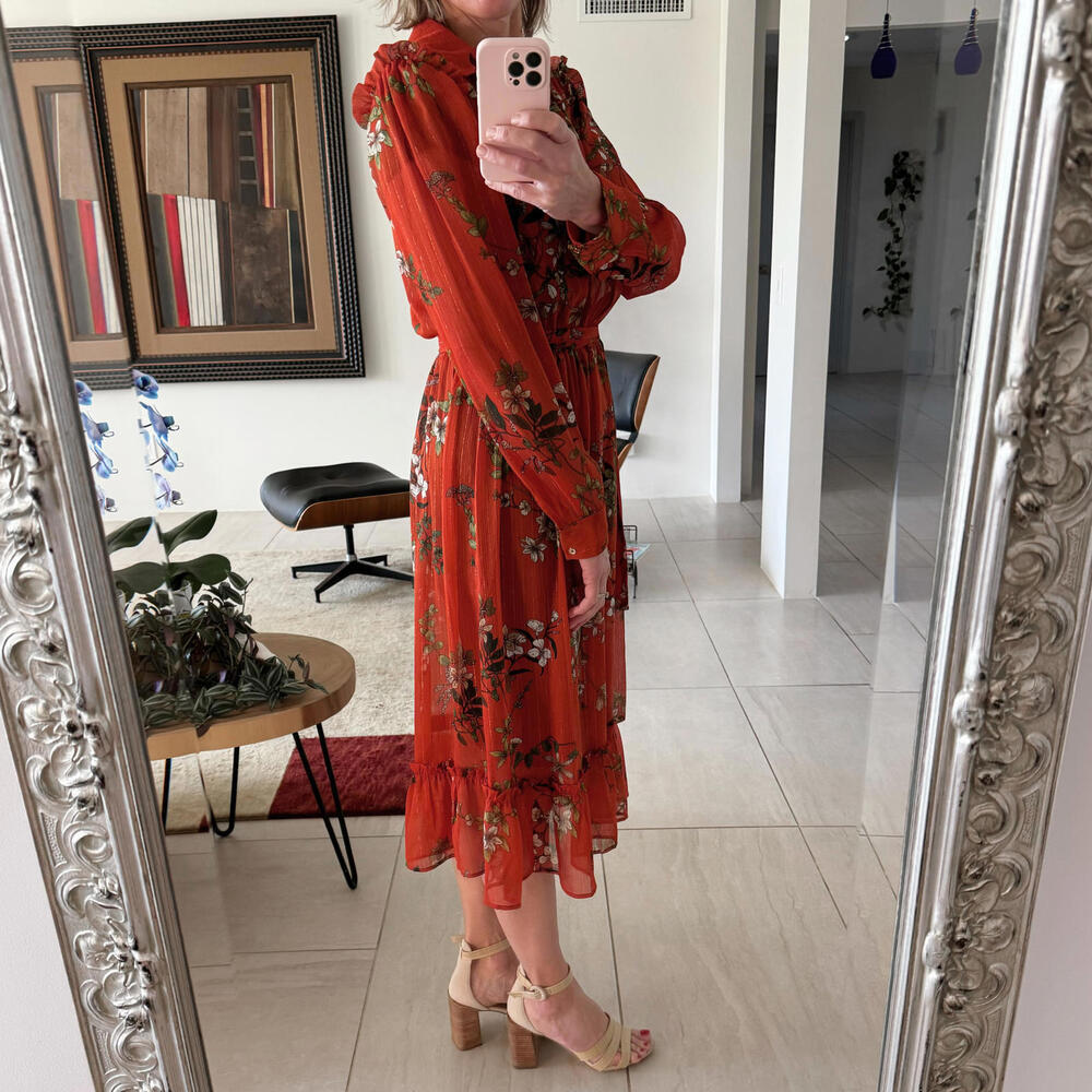 Tommy Hilfiger Floral Midi Dress - Elegant Style Size 8 - Picture 2 of 9